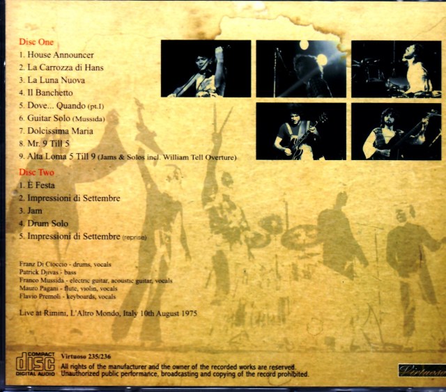 PFM Premiata Forneria Marconi/Italy 1975