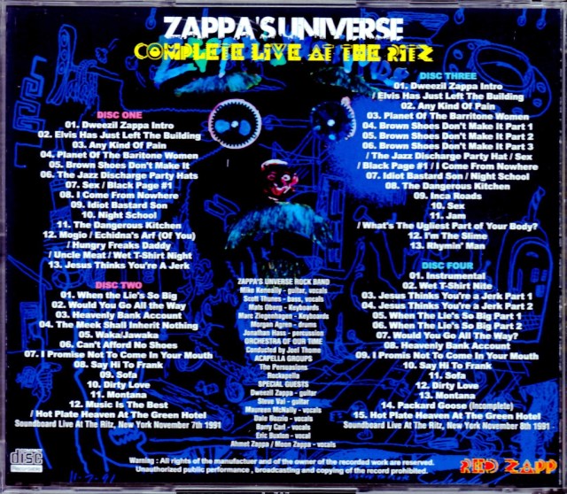 Frank Zappa フランク・ザッパ/NY,USA 1991 2Days