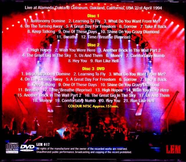 Pink Floyd ピンク・フロイド/CA,USA 1994