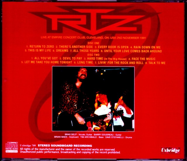 RTZ / RETURN TO ZERO / リターン・トゥ・ゼロ / ボストン RTZ Return to Zero リターン・トゥ・ゼロ/OH,USA 1991