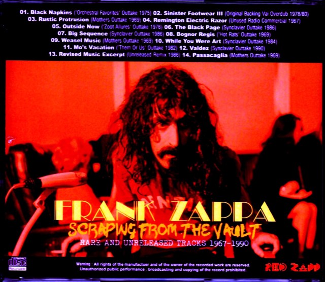 Frank Zappa フランク・ザッパ/Rare and Unreleased Tracks 1967