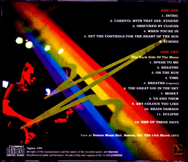 Pink Floyd ピンク・フロイド/MA,USA 3.14.1973 Upgrade