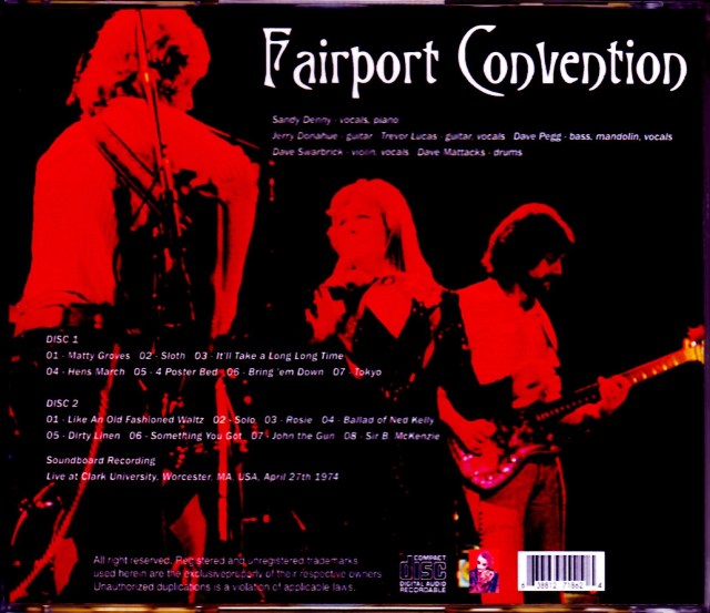 Fairport Convention フェアポート・コンヴェンション/MA,USA 1974