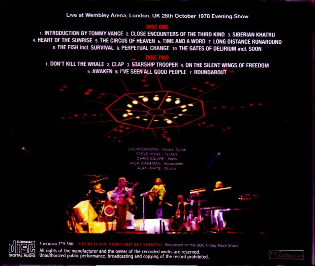 Yes イエス/London,UK 1978 SBD Ver.