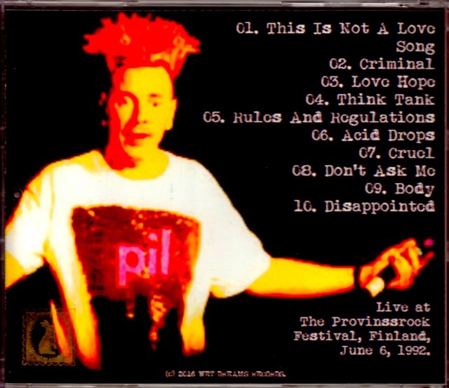 P.I.L. Public Image LTD パブリック・イメージ・リミテッド/Finland 1992