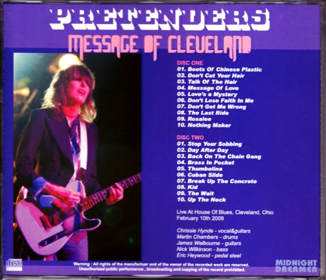 Pretenders プリテンダーズ/OH,USA 2009