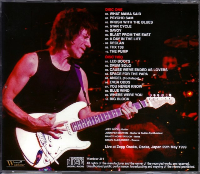 Jeff Beck ジェフ・ベック/Osaka,Japan 1999 Upgrade