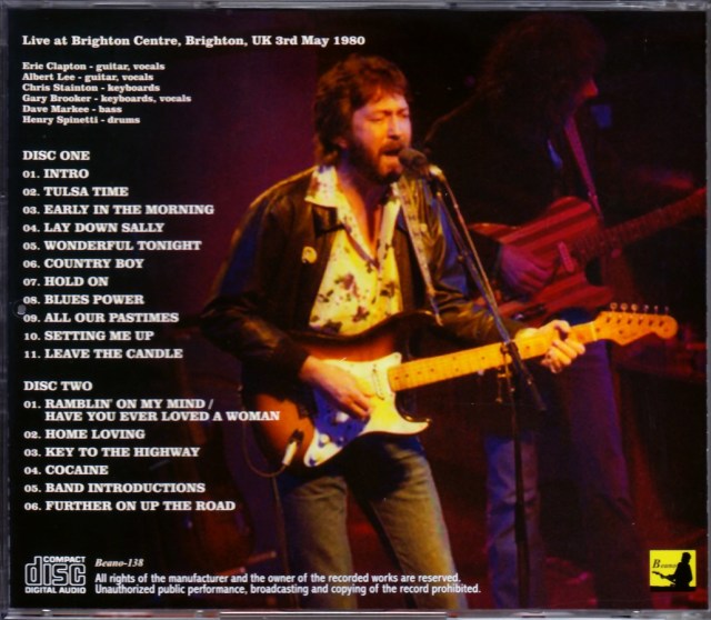Eric Clapton エリック・クラプトン/UK 5.3.1980
