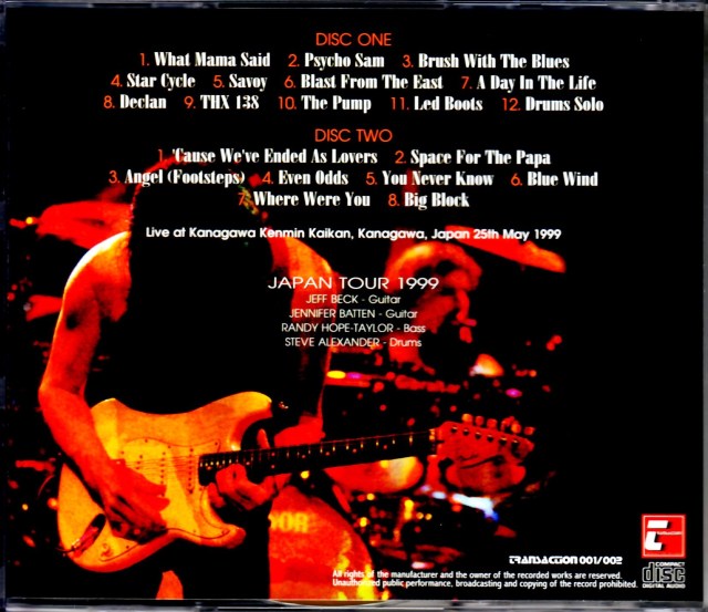 ジェフベック、ジャパンツアー　1999年　2009年　2010年　パンフレット Amazon.co.jp: ジェフ・ベック（Jeff Beck） JAPAN TOUR1999