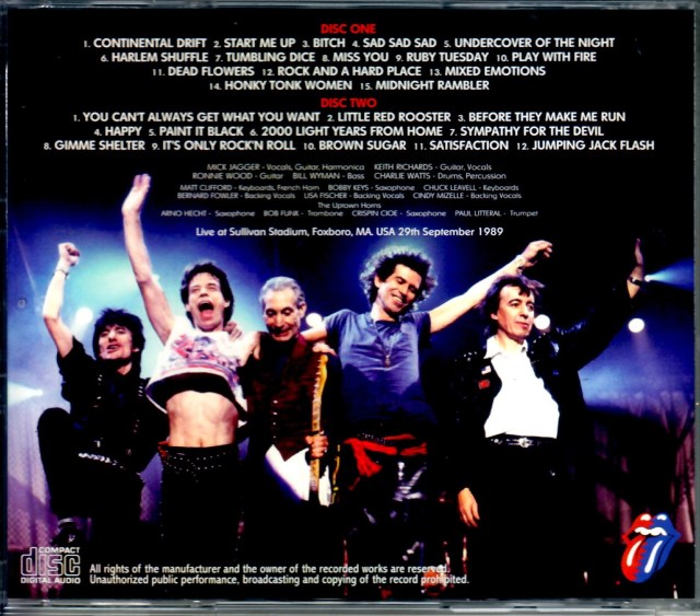 Rolling Stones ローリング・ストーンズ/MA,USA 1989