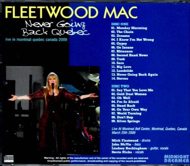 Fleetwood Mac フリートウッド・マック/Canada 2009