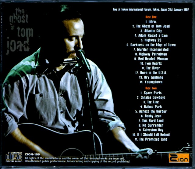 Bruce Springsteen ブルース・スプリングスティーン/Tokyo,Japan 1.31.1997