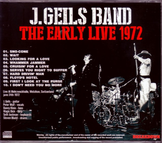 J. Geils Band J・ガイルズ・バンド/Switzerland 1972