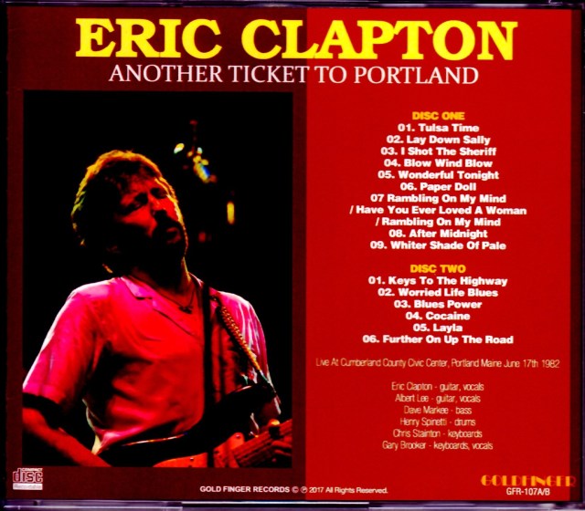 Eric Clapton エリック・クラプトン/Maine,USA 1982