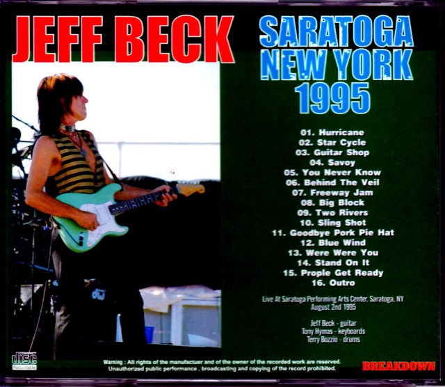 Jeff Beck ジェフ・ベック/NY,USA 1995