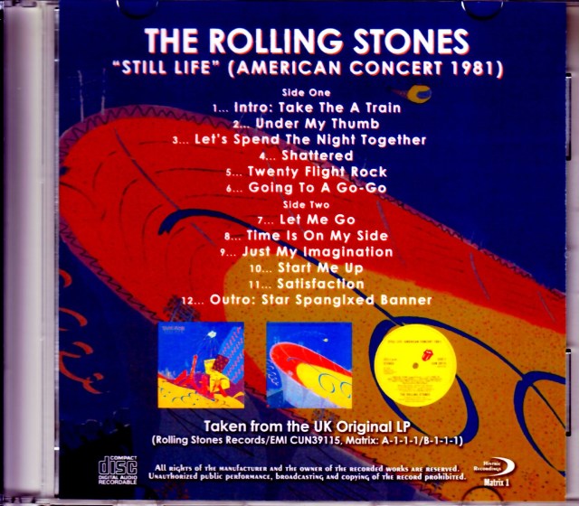 Rolling Stones ローリング・ストーンズ/Still Life UK Original