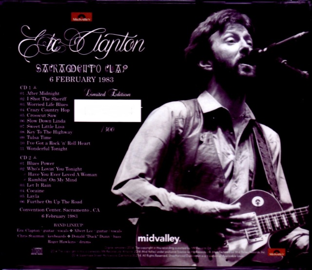 Eric Clapton エリック・クラプトン/CA,USA 1983