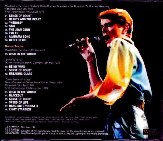 David Bowie デヴィッド・ボウイ/Germany 1978 & more