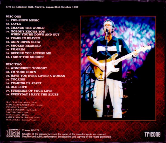 Eric Clapton エリッククラプトン 97'sJAPAN TOUR Eric Clapton エリッククラプトン 90s JAPAN TOUR 97 - メルカリ
