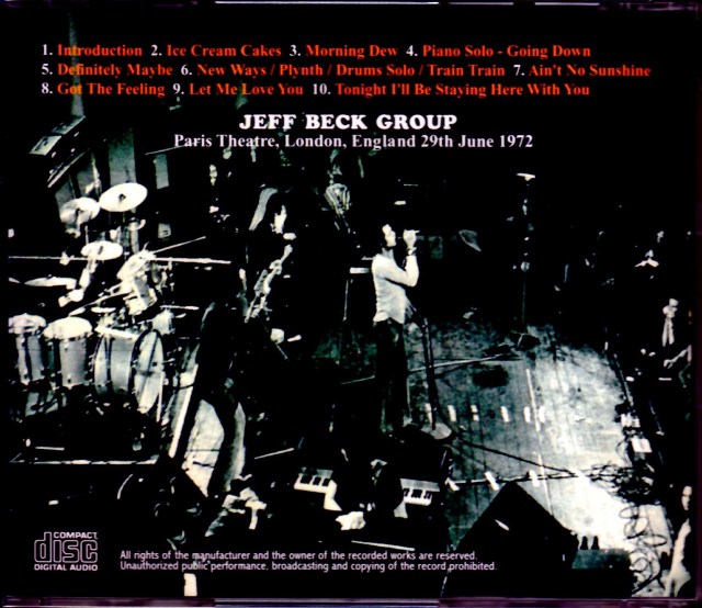 Jeff Beck Group ジェフ・ベック/London,UK 1972