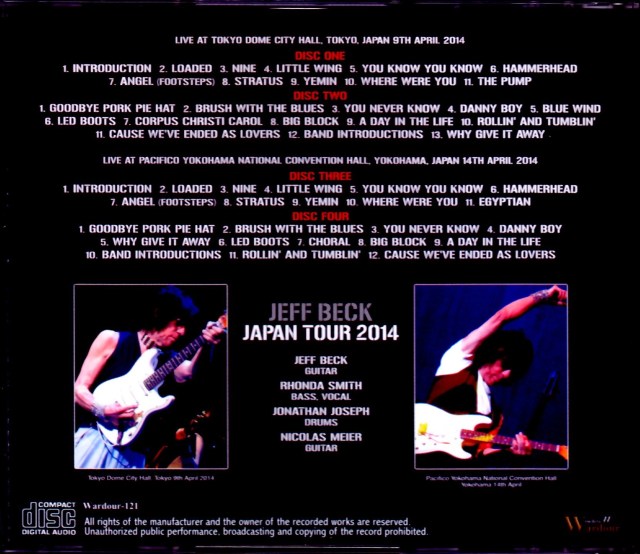 Jeff Beck ジェフ・ベック/Tokyo & Kanagawa,Japan 2014 Another