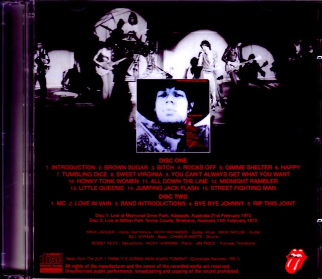 Rolling Stones ローリング・ストーンズ/Australia 1973 2 Days