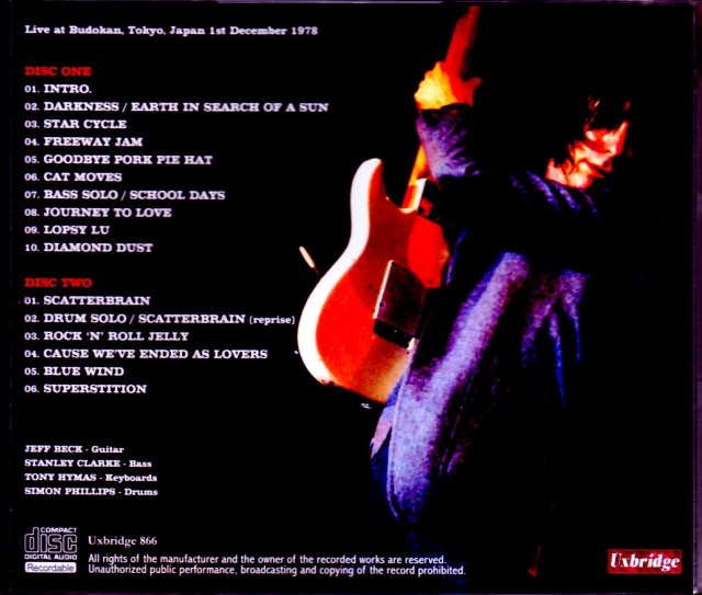 Jeff Beck,Stanley Clarke ジェフ・ベック/Tokyo,Japan 12.1.1978 Upgrade