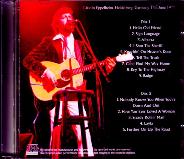 ERIC CLAPTON エリック・クラプトン LIVE 1977 ERIC CLAPTON エリック・クラプトン LIVE 1977 オンライン