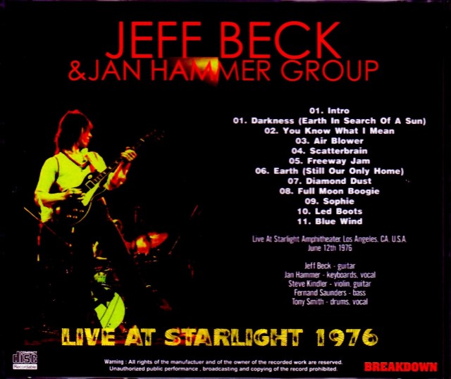Jeff Beck,Jan Hammer Group ジェフ・ベック ヤン・ハマー/CA,USA 1976