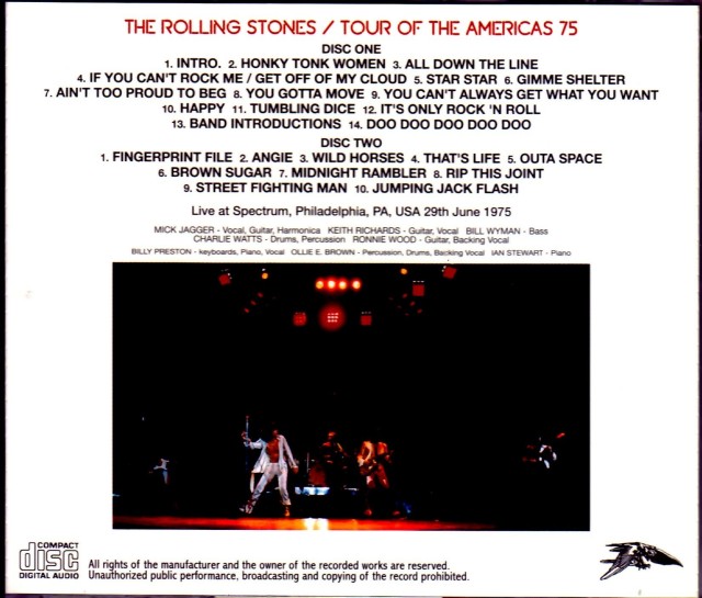 Rolling Stones ローリング・ストーンズ/PA,USA 6.29.1975 Upgrade