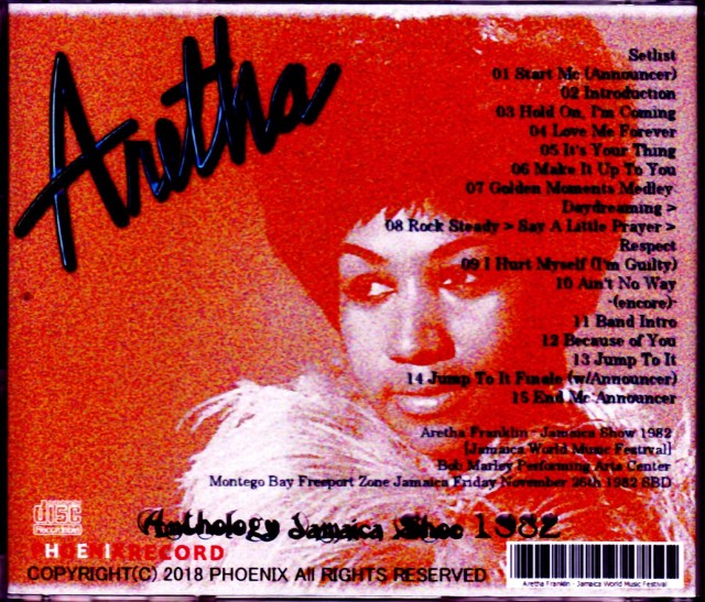 Aretha Franklin アレサ・フランクリン/Jamaica 1982