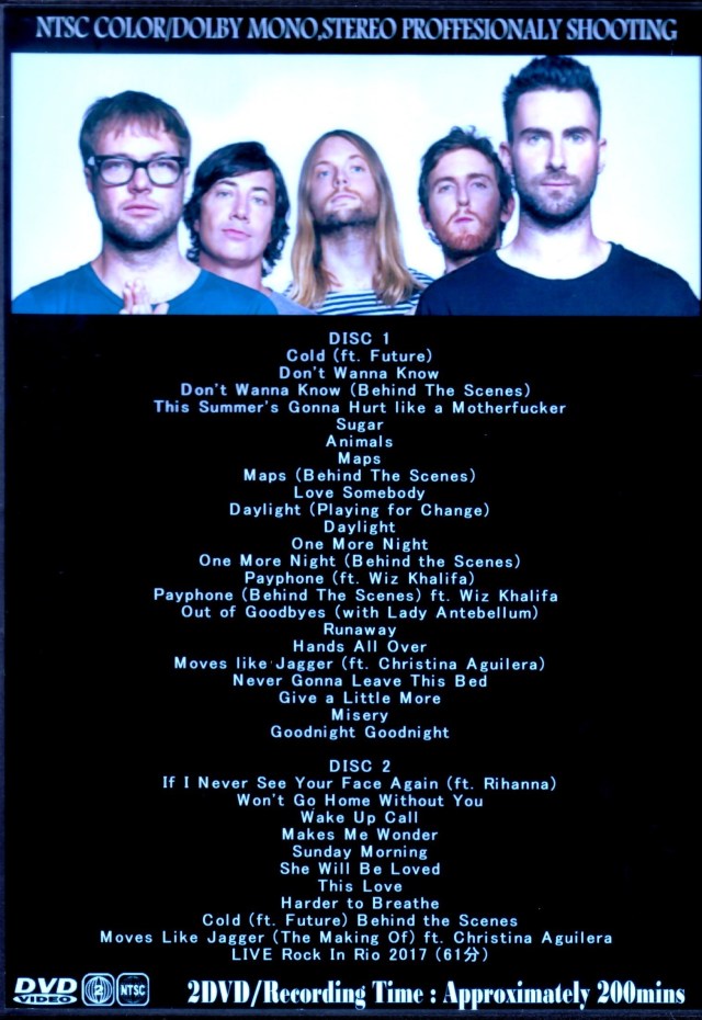 日本独自企画来日記念DVD  MAROON5 Hit Music Clips Maroon 5 マルーン・5/Tokyo,Japan 2.8.2025 Complete IEM