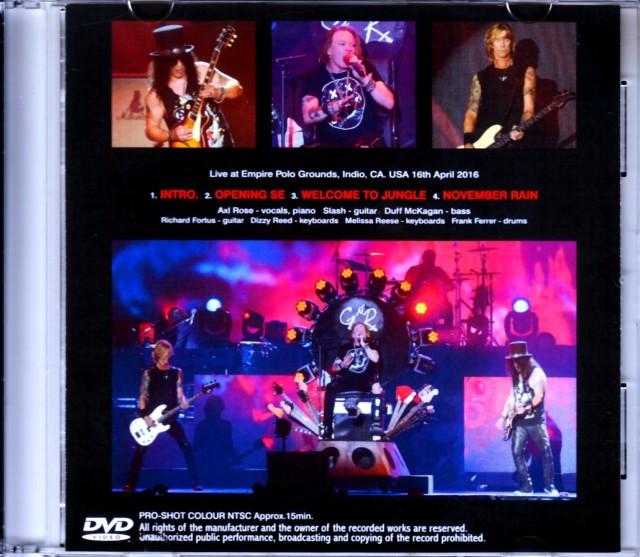 Guns N' Roses ガンズ・アンド・ローゼス/Ca,USA 2016