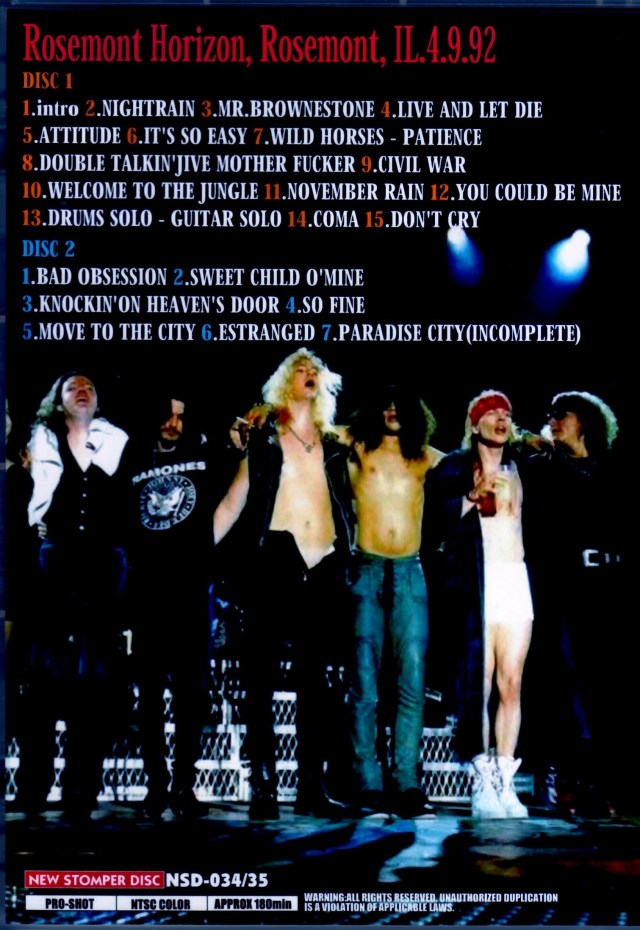 Guns N' Roses ガンズ・アンド・ローゼス/IL,USA 1992