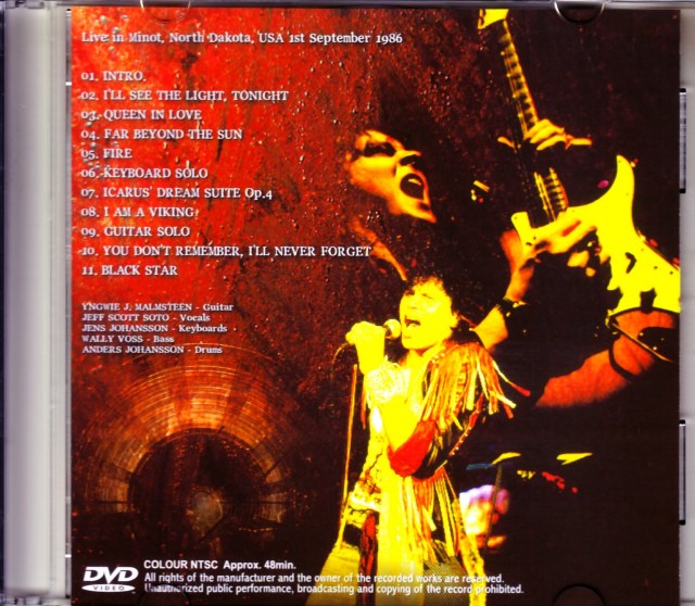 Yngwie J. Malmsteen インヴェイ・マルムスティーン/ND,USA 1986