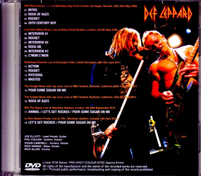レア　デフレパード 2本セット　DVD def leppard レア デフレパード 2本セット DVD def leppard Def Leppard デフ
