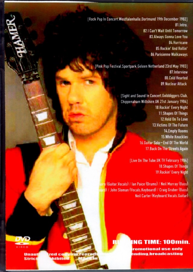 Gary Moore ゲイリー・ムーア/1980's Pro-Shot Collection