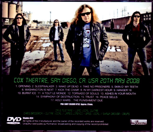 Megadeth メガデス/CA,USA 2008