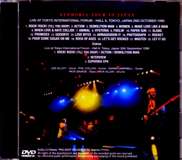 Def Lappard デフ・レパード/Tokyo,Japan 1999