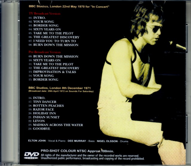レア! Elton John パンフレット 1971年 エルトン ジョン Elton John