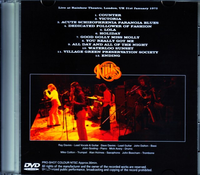 Kinks キンクス/London,UK 1972