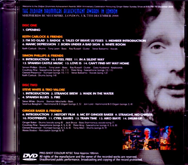 Various Artists Ginger Baker ジンジャー・ベイカー/London,UK 2008