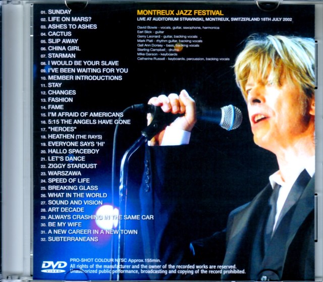 David Bowie デヴィッド・ボウイ/Switzerland 2002