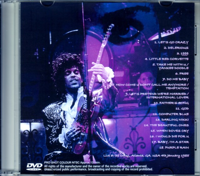 Prince プリンス/Ga,USA 1985