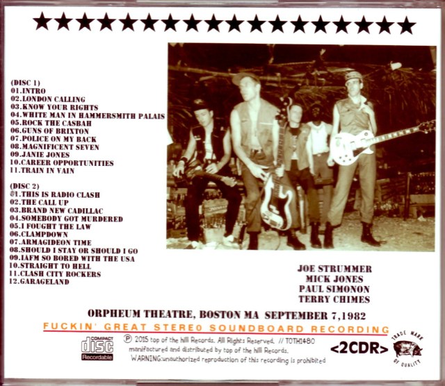 Clash,The ザ・クラッシュ/MA,USA 9.7.1982