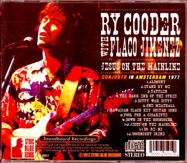 Ry Cooder ライ・クーダー/Netherlands 1977
