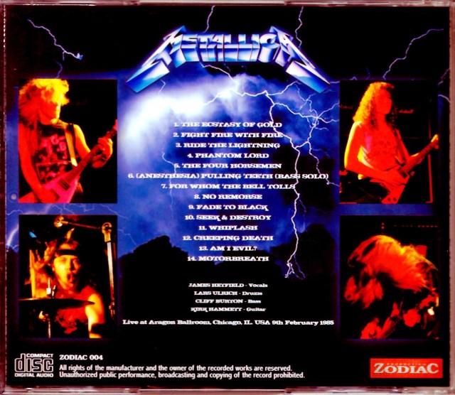 限定版ツアー音源レコード　メタリカ　LLICA 4タイトル 限定版ツアー音源レコード メタリカ LLICA 4タイトル 限定版