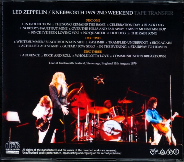 Led Zeppelin レッド・ツェッペリン/England,UK 1979 Tape Transfer