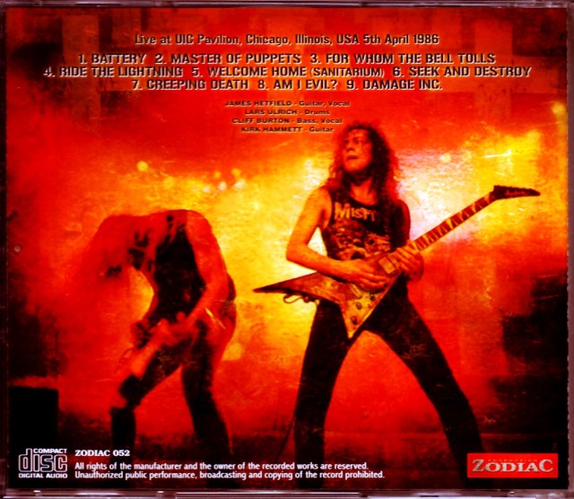 Metallica メタリカ/IL,USA 4.5.1986