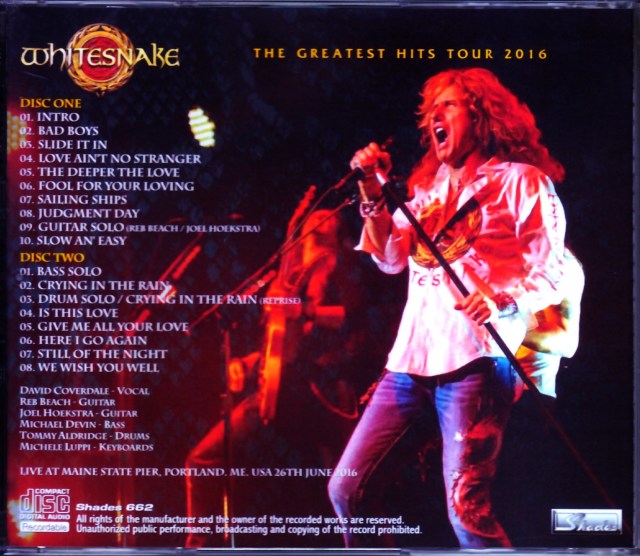Whitesnake ホワイトスネイク/ME,USA 2016